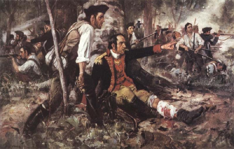 Frederick Coffay Yohn General Herkimer Directing the Battle of Oriskany France oil painting art